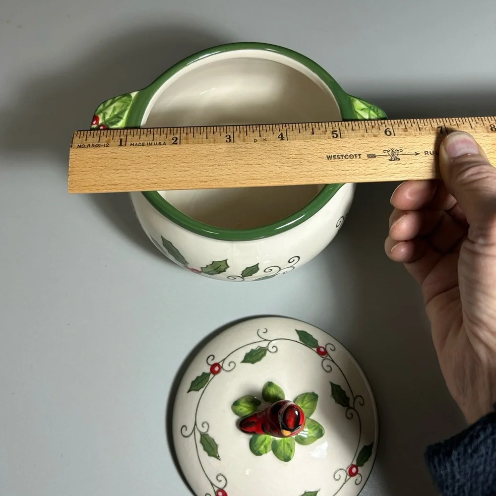Temp-Tations Ceramic Soup/ Sandwich Serving Set with Cardinal Design